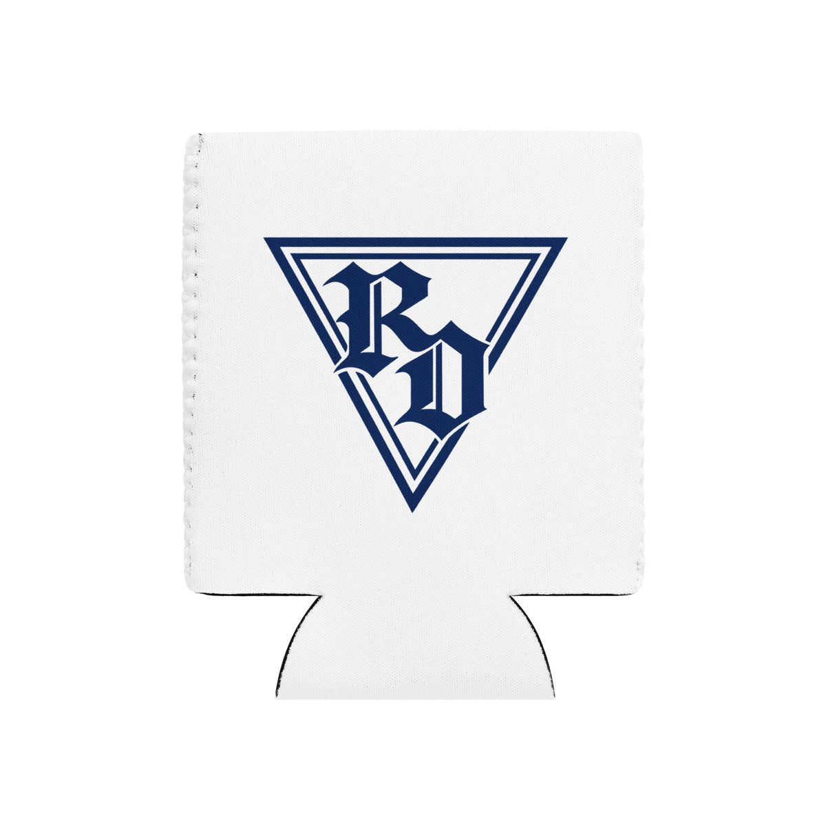 Can cooler by Rad Daddy Clothing in white, front view