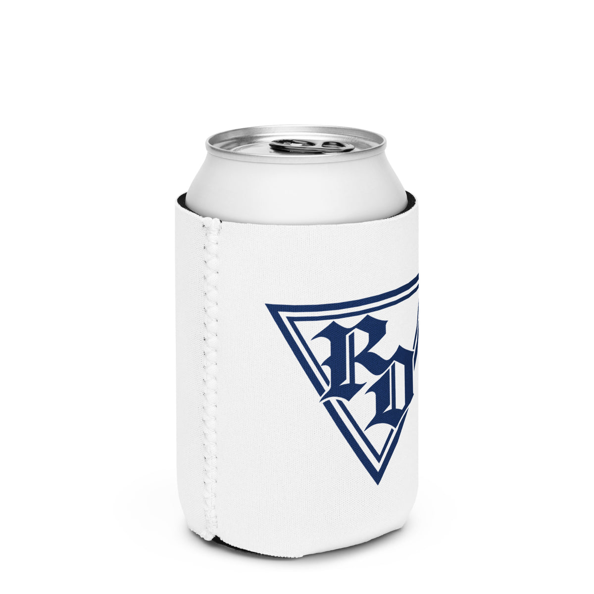 Can cooler by Rad Daddy Clothing in white, front view