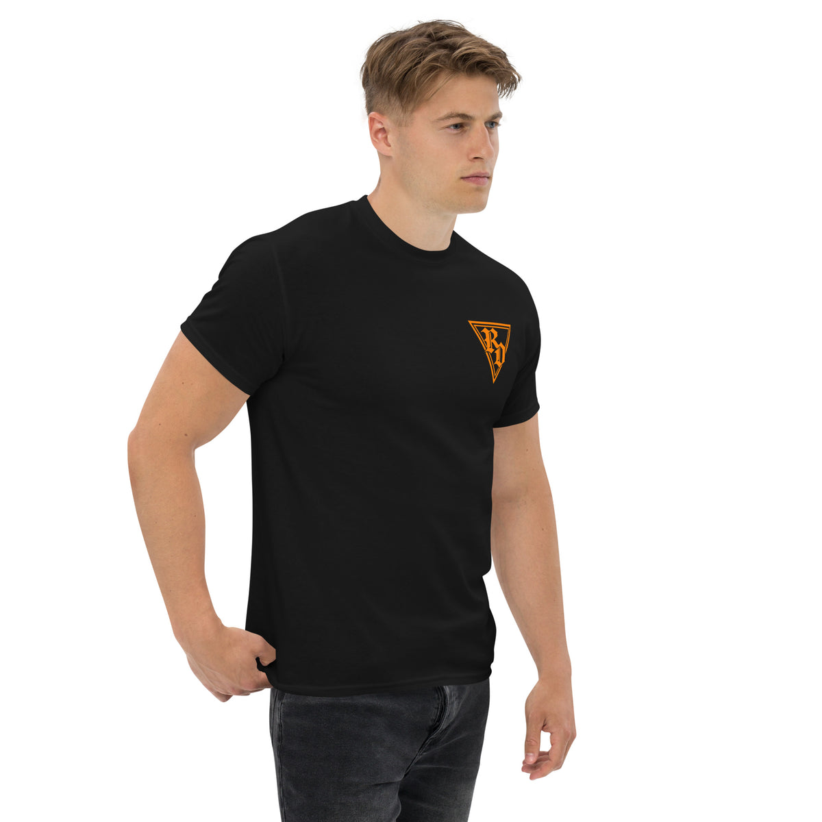 Tricked Not Treated Halloween T-shirt by Rad Daddy Clothing in black, right front view